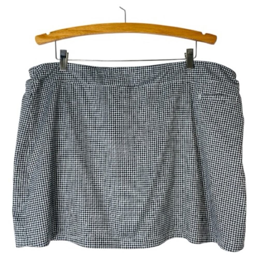 Pebble Beach black white gingham golf tennis athletic activewear skirt XXL